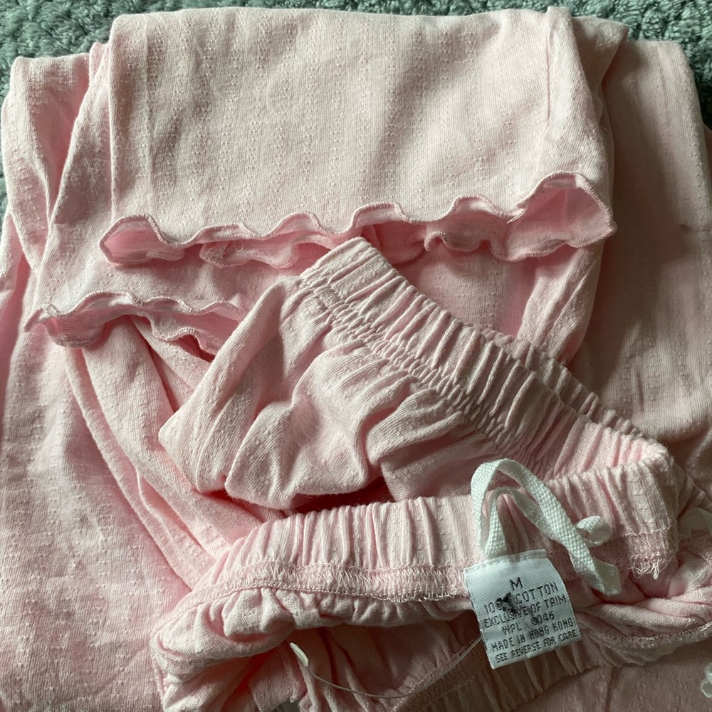 Pink Ruffled Pajama Pants - Picture 2 of 2